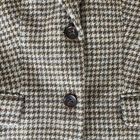 J. Crew Collection Irish Wool Houndstooth Moore Blazer Green Gray Tweed 2 - Picture 6 of 16